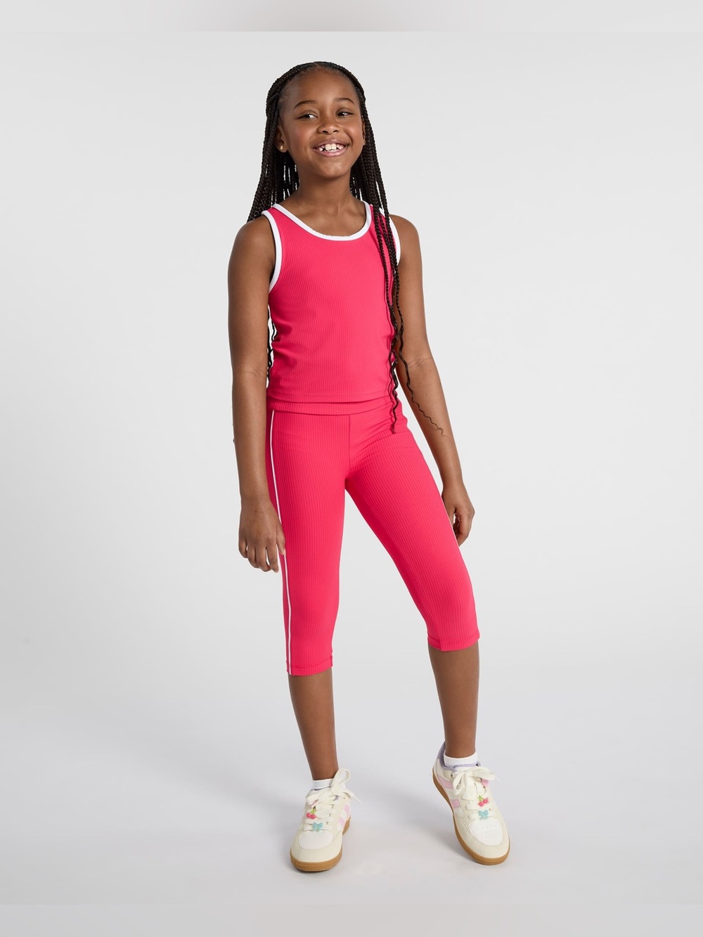 The Children’s Place Girls Contrast Ribbed Capri Leggings - Pink